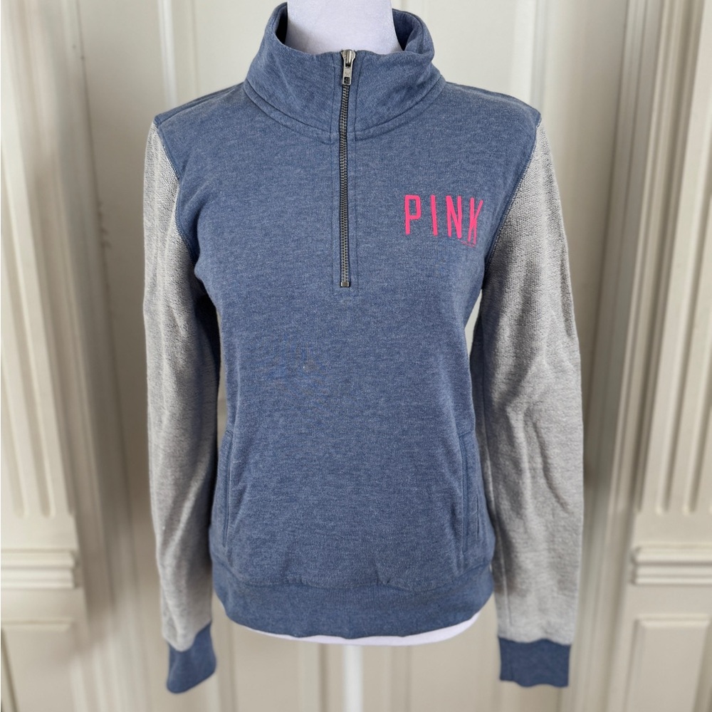 Victoria Secrets PINK, small but oversized. Lighter blue combo.